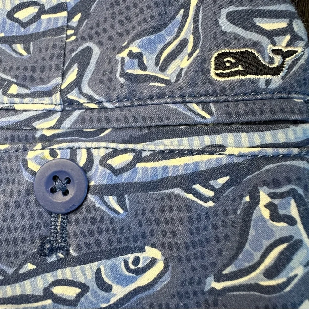 Vineyard Vines‎ Shorts Men's 28 Blue Fish Print Performance Breaker Shorts